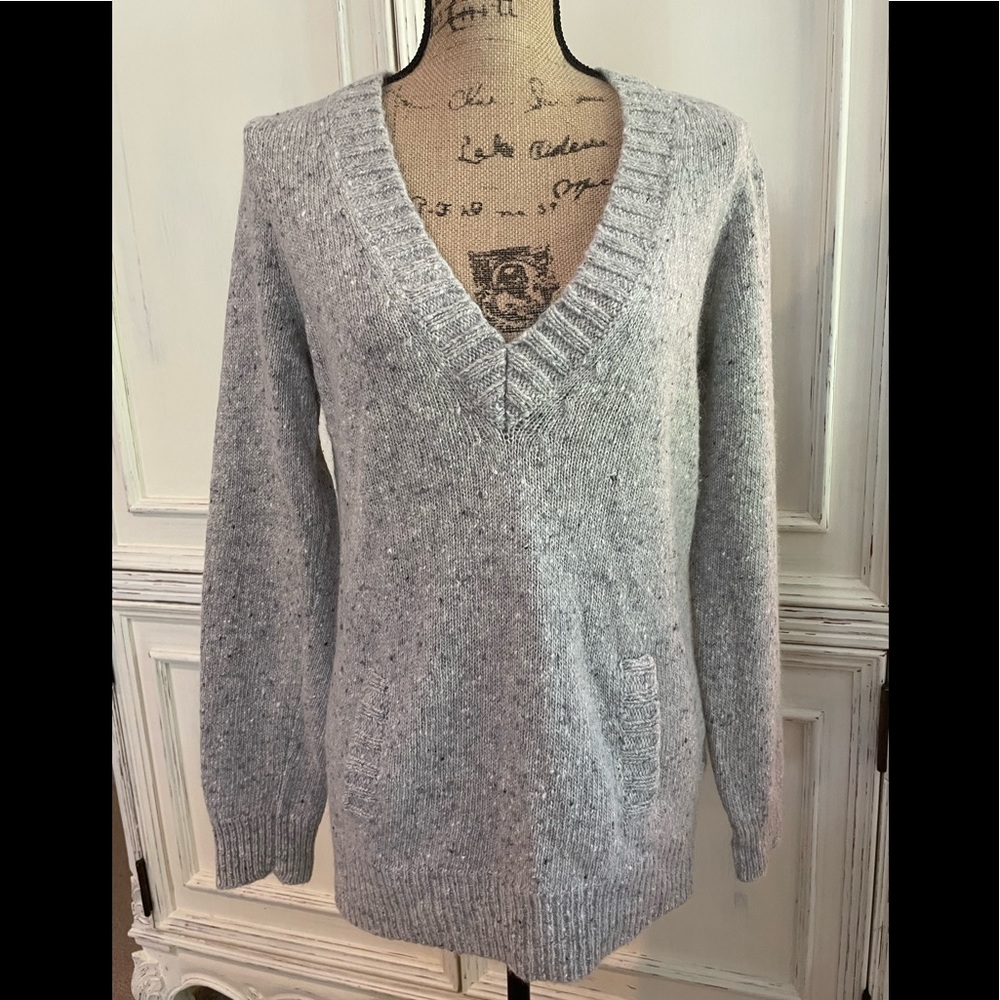 J Crew Mohair V Neck Sweater